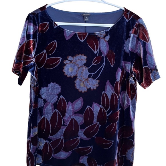 𝅺ANN Taylor Round Neck Short Sleeve Blouse EUC - Picture 1 of 9